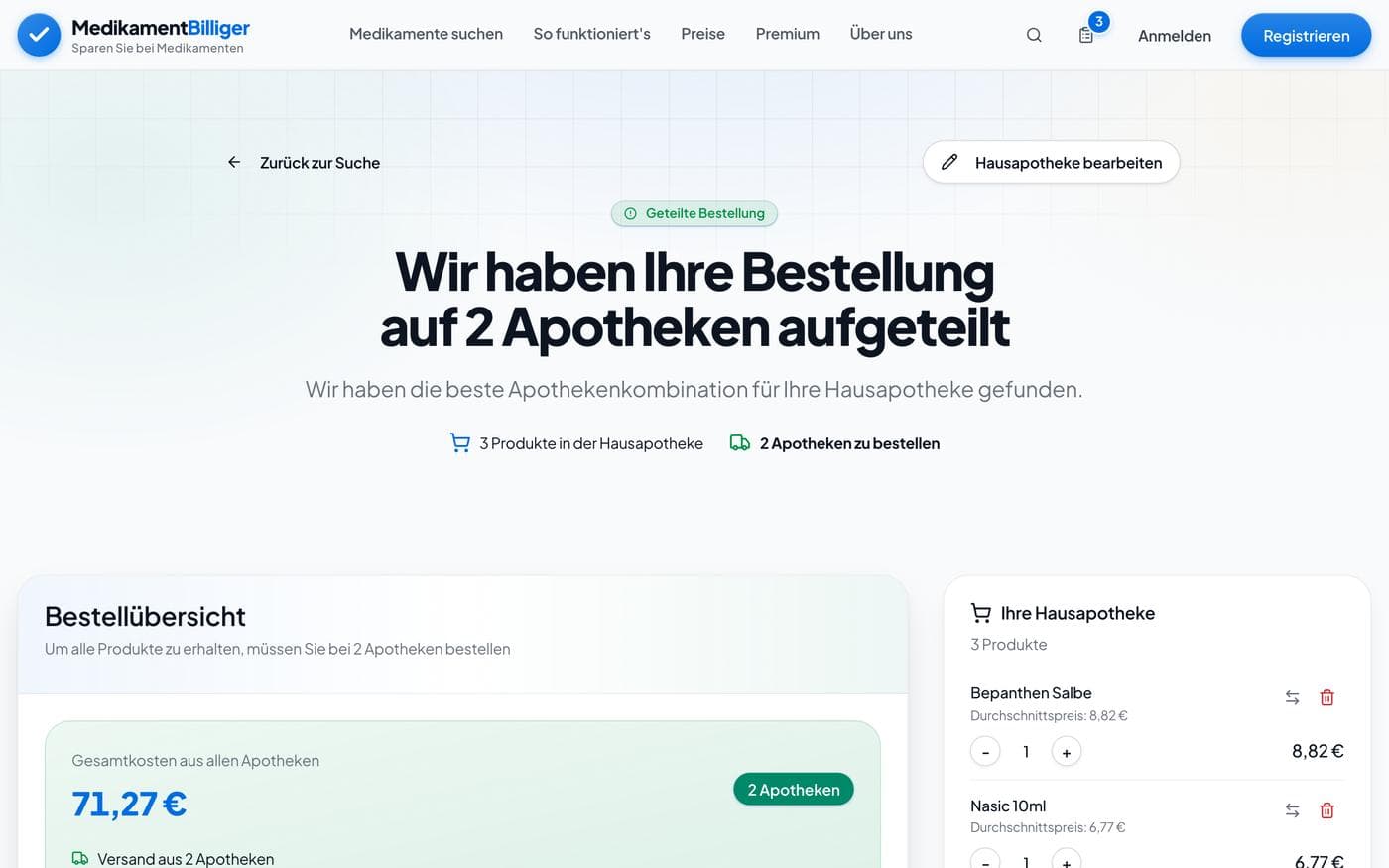 Kostenloser Korbvergleich